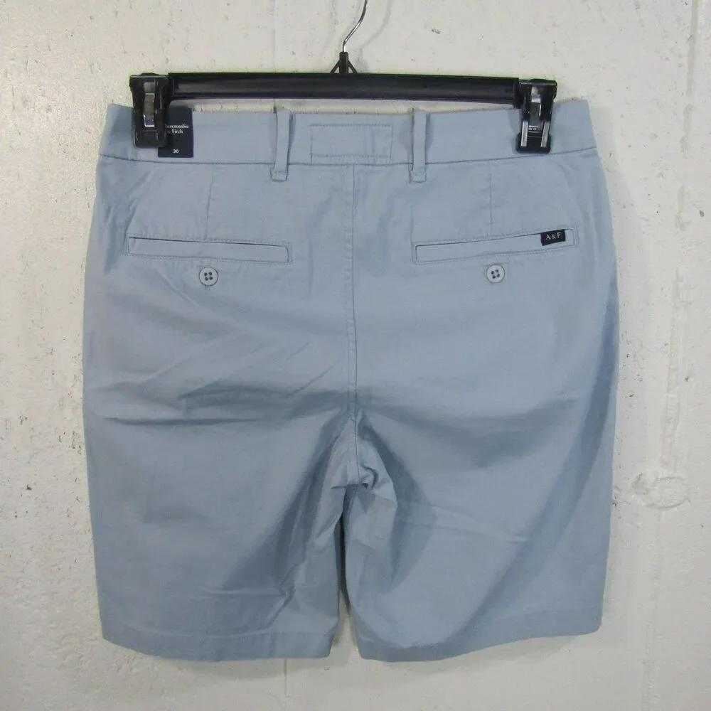 Abercrombie & Fitch Men's Size 30 Light Blue Stretch Chino Shorts 9